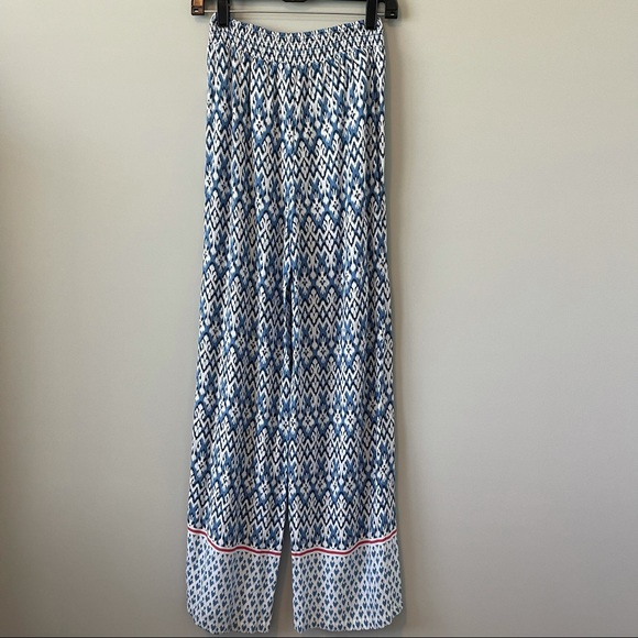 Beach Lunch Lounge Blue Patterned Pants Size Small - Picture 2 of 8